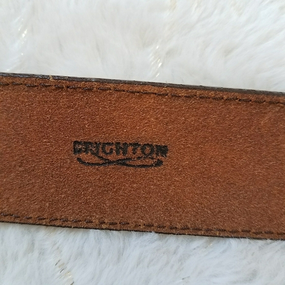 Brighton Vintage 1994 Leather Western Metal Link Chain Belt main image 8